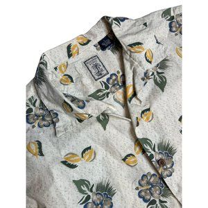 Roundtree & Yorke Mens Large Hawaiian Short Sleeve‎ Button Up Floral Shirt